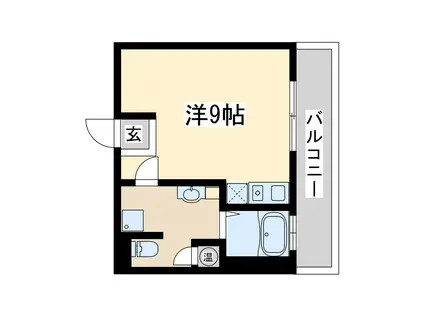 大島紬ビル(ワンルーム/6階)の間取り写真