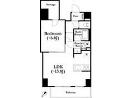 ロイジェント上野桜木(1LDK/5階)の間取り写真