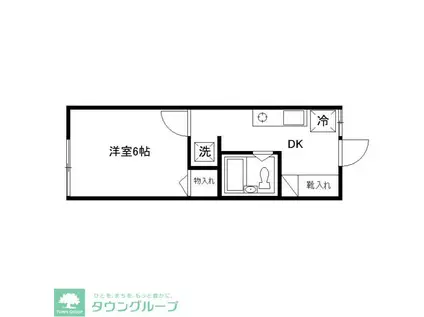 Kハイツ(1K/2階)の間取り写真