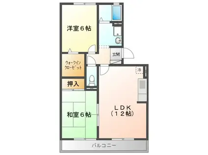 SEJOUR COSMOS B(2LDK/1階)の間取り写真