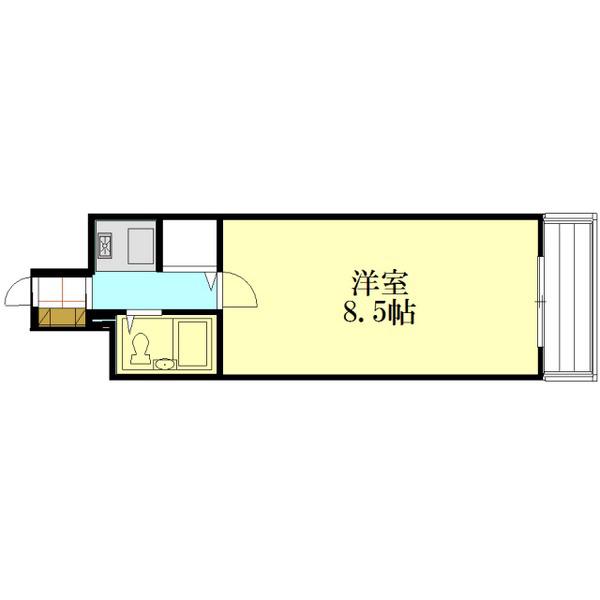 ハイツ今井(1K/4階)の間取り写真