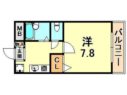 ラフィーヌ六甲(1K/4階)の間取り写真