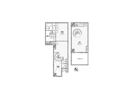 HF目黒行人坂レジデンス(1LDK/1階)の間取り写真