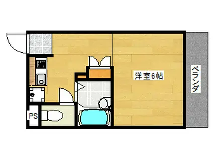 レオパレスシンセー(1K/2階)の間取り写真