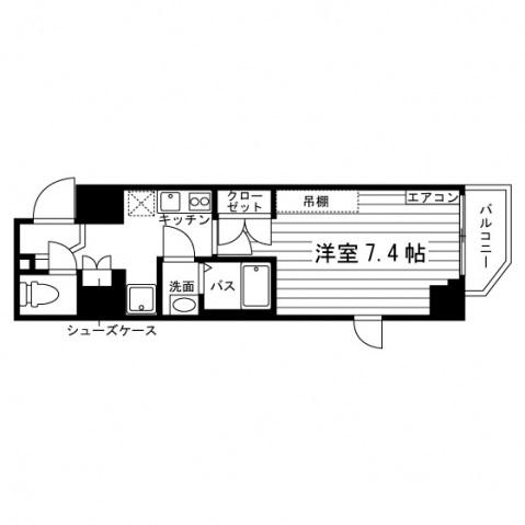 レジディア志村坂上(ワンルーム/2階)の間取り写真
