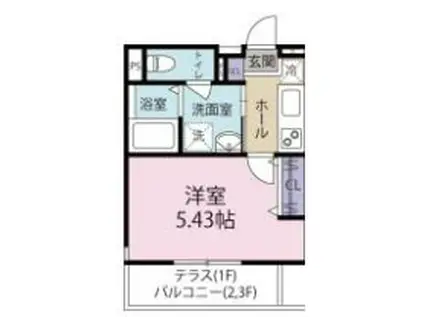 スフィーダみずほ台I(1K/1階)の間取り写真