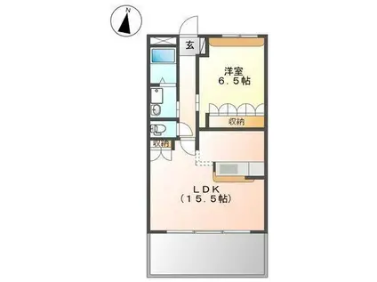 ガーデニングヒルズ(1LDK/2階)の間取り写真