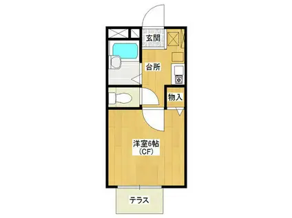 シティライフつかさⅤ(1K/1階)の間取り写真