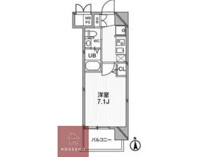 エクゼ天神橋(1K/5階)の間取り写真