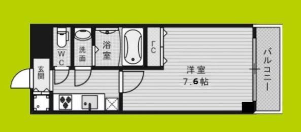 シャルマンフジ阿波座イースト(1K/7階)の間取り写真