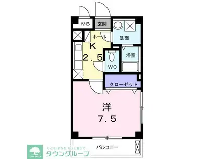 プラムツリーガーデン(1K/3階)の間取り写真