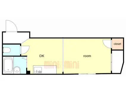 サンハイム北野(1DK/4階)の間取り写真