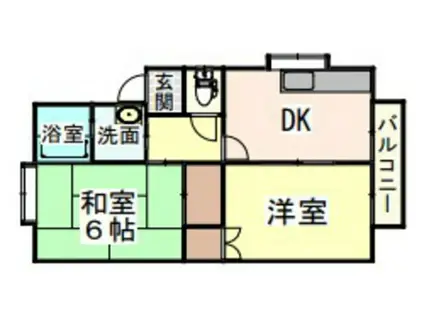 ウィンズ下中野A(2DK/2階)の間取り写真
