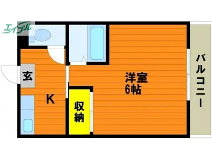 アーバンライフ泉田 I(1K/4階)の間取り写真