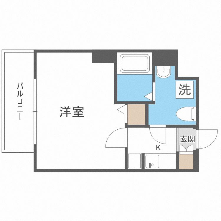 セレニテ難波西(1K/4階)の間取り写真