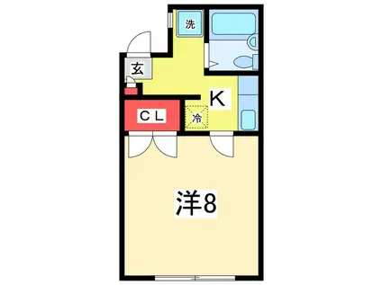 コーポサントノーレ(1K/2階)の間取り写真