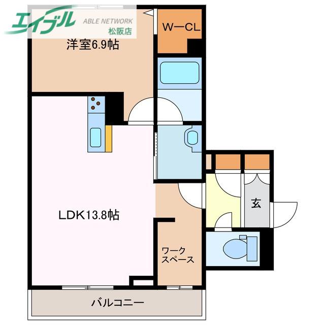シャーメゾン ルポ(1LDK/3階)の間取り写真