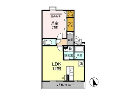 エスタシオン(1LDK/3階)の間取り写真