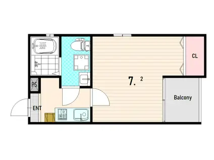ワコーレヴィータ神戸須磨浦通(1K/1階)の間取り写真