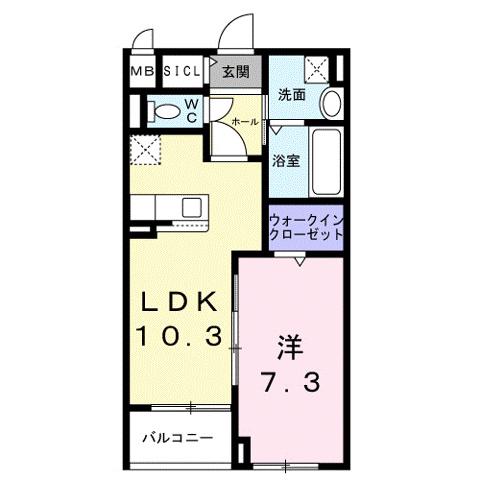 アストラル ノーブル(1LDK/3階)の間取り写真