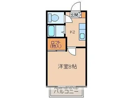 コーポシャルマンIII(1K/2階)の間取り写真