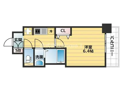 プレサンス上町台夕陽丘(1K/2階)の間取り写真