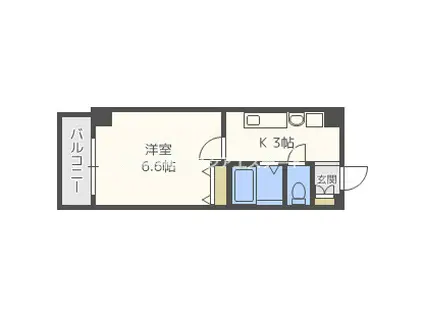 GRAND VERY(1K/6階)の間取り写真