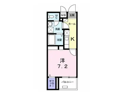 ベラ ヴィスタ(1K/2階)の間取り写真