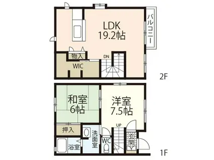 オレンジハウス(2LDK/1階)の間取り写真
