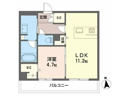 ヴェルメゾン須屋(1LDK/3階)の間取り写真