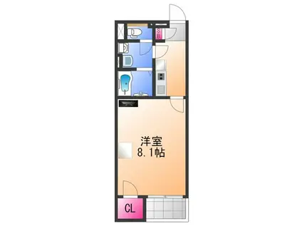 クレイノサンライト(1K/2階)の間取り写真