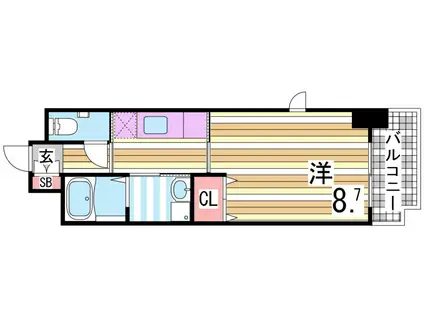 カレントスクエア(1K/2階)の間取り写真