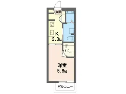 サンモール青葉(1K/2階)の間取り写真