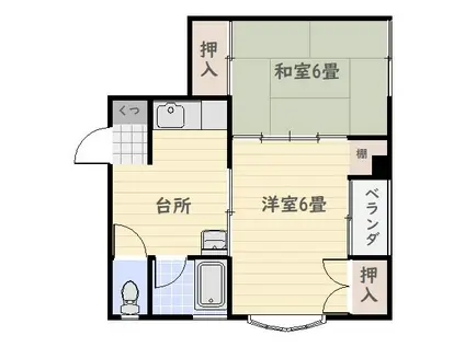 サンシティ武町(2K/2階)の間取り写真