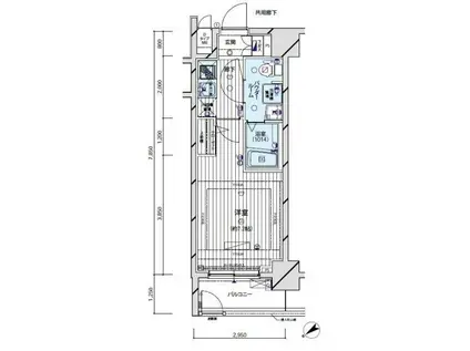 メインステージ亀戸(1K/1階)の間取り写真