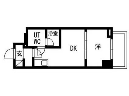 トラディス錦糸町(1DK/7階)の間取り写真