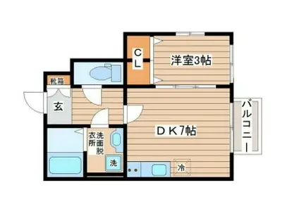 Mステージ木町(1DK/1階)の間取り写真