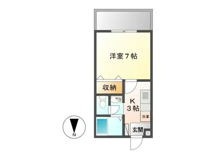 コーポ潮風(1K/1階)の間取り写真