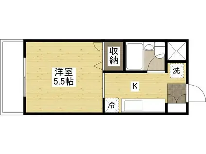 メゾン・ド・セレニテ(ワンルーム/2階)の間取り写真