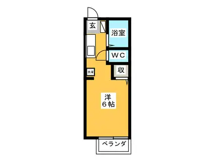 ニューハイツマツモト(ワンルーム/2階)の間取り写真