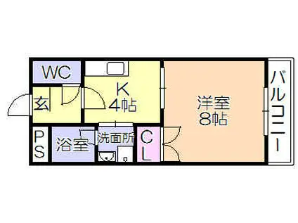 サクセス75(1K/7階)の間取り写真