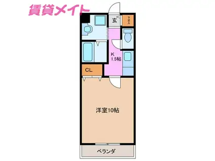 亀山マンションA棟(1K/3階)の間取り写真