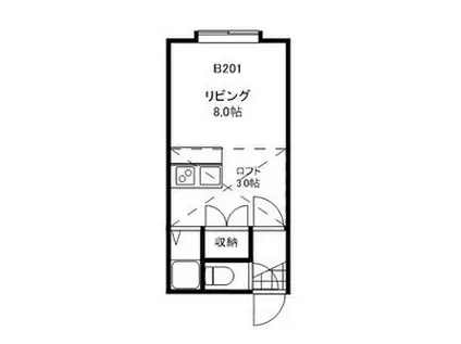 アルジャンテ桑園B棟(1K/3階)の間取り写真