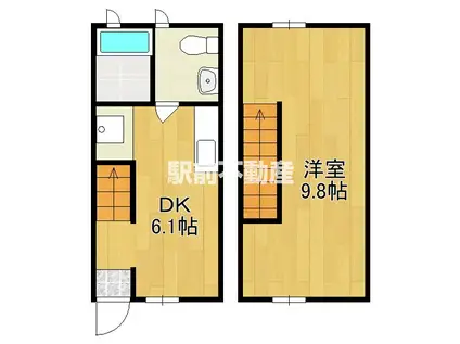 シャロム長栖(1DK/1階)の間取り写真