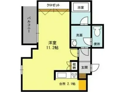 ノンナ ミーア(1K/4階)の間取り写真