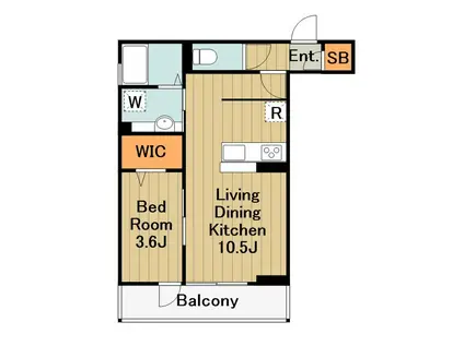 ルチェ・ソラーレ(1LDK/2階)の間取り写真