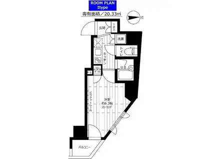 ステージファースト西新宿(1K/13階)の間取り写真