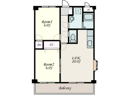 ソフィア蕨(2LDK/1階)の間取り写真