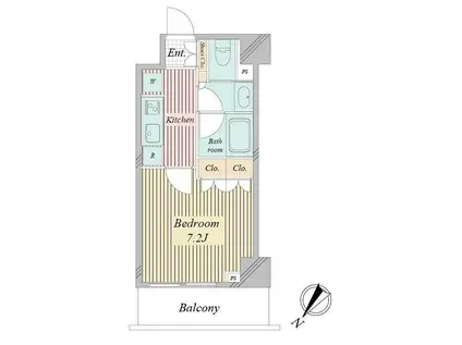 アクティ東仲通(1K/6階)の間取り写真
