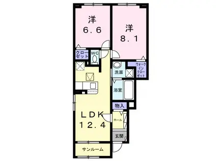 イースト メゾン(2LDK/1階)の間取り写真